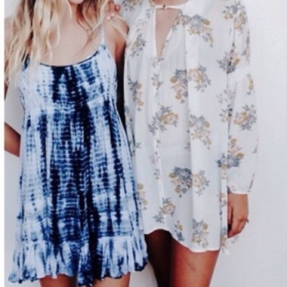 LF Blue and White Tie Dye Dress